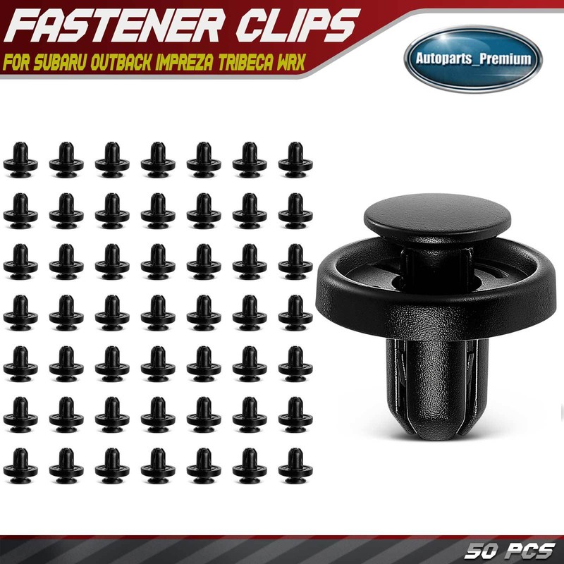50Pcs 8mm Nylon Front Fender Liner Retainer Clips Push-Type for Subaru Outback