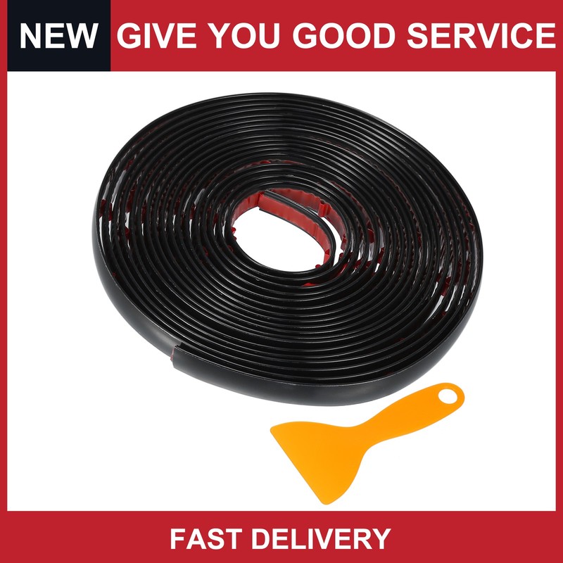 Universal Window Trim Strip Kit 1/2″ 12mm Width 16Ft 5m Gloss Black Pack of 1