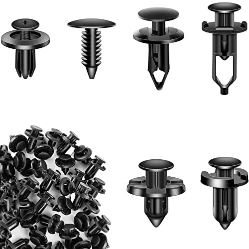 200Pcs Push Bumper Fastener Rivet Clips,Universal Fender Plastic Retainer Clips