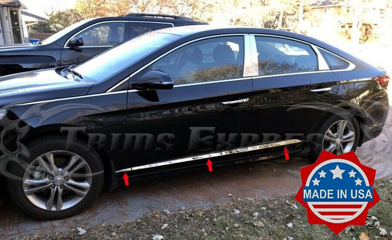 fit:2015-2019 Hyundai Sonata Flat Body Side Molding Trim ABL 6Pc 1 3/8″