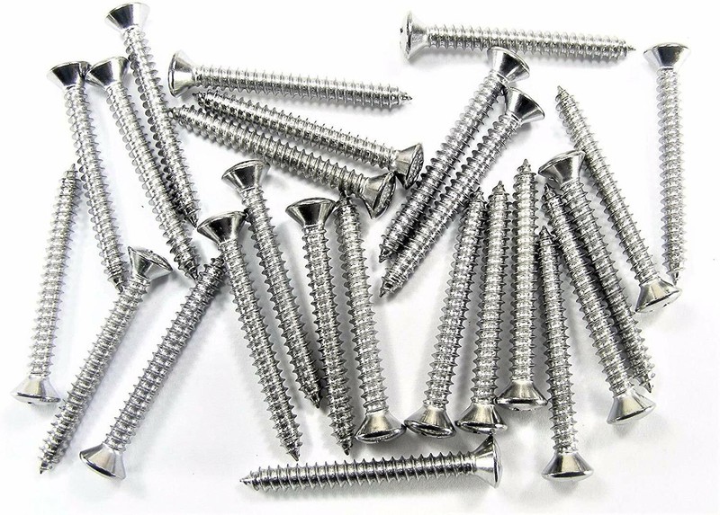 #8 x 1-1/2″ Long Phillips Oval Head Chrome Trim Screws #8 Head (Qty-25) #2032