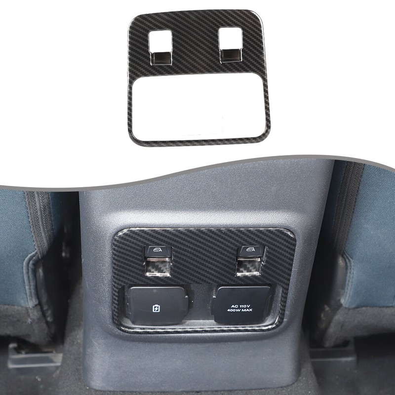 Rear Window Control Switch Cover Trim Bezels For Ford Bronco 2021+ Carbon Fiber