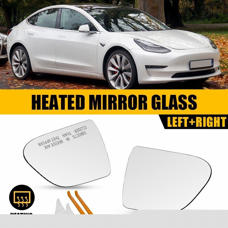 Mirror Glass Heated Power For 2017-2023 Tesla Model 3 Left Right Side TA1324101
