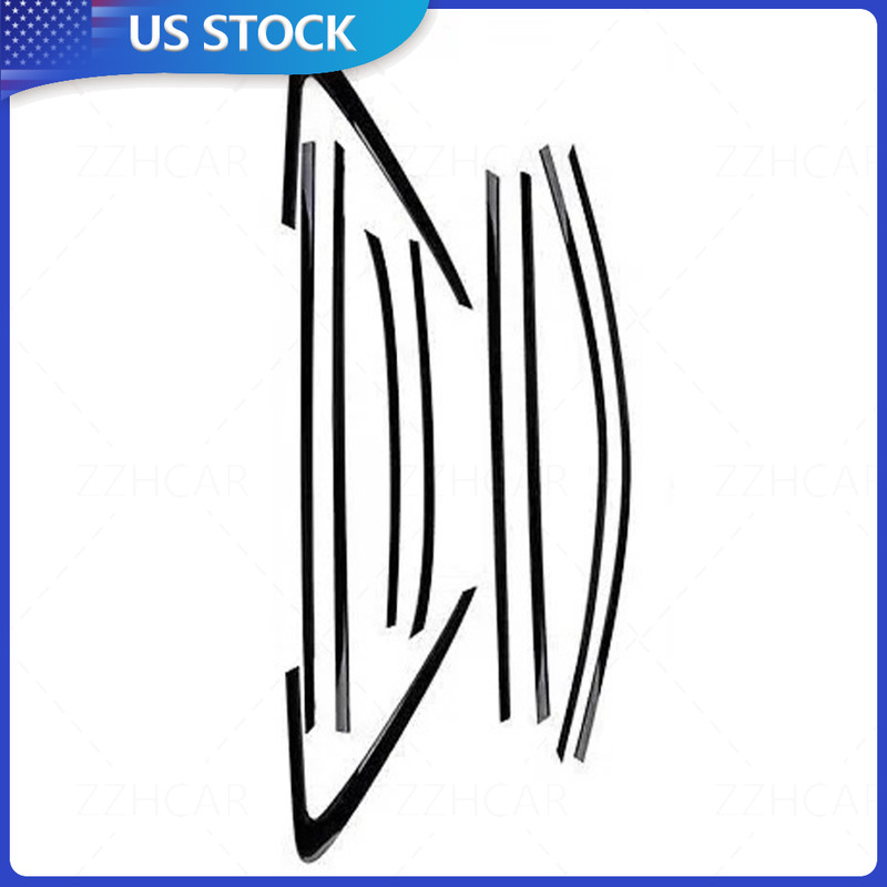 10x Glossy Black Car Window Frame Trim Molding Strips For AUDI A5 S5 2017-25 gallery