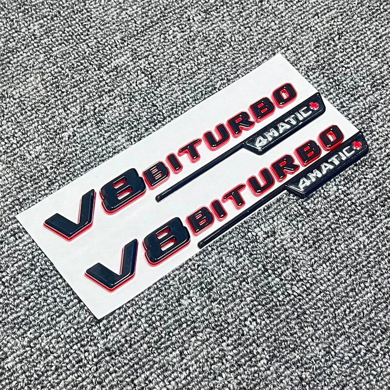 Gloss Black Red E63S AMG Biturbo 4matic+ emblem badge For Mercedes W213 E63 AMG gallery