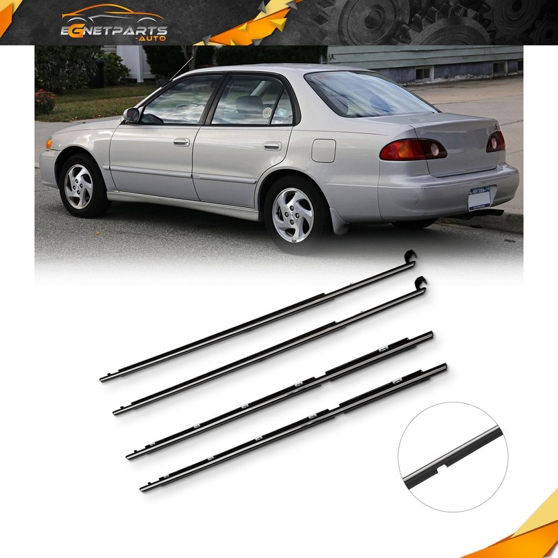 For 95-02 Toyota for Corolla Door Outer Window Molding Weatherstrip Seal Belt