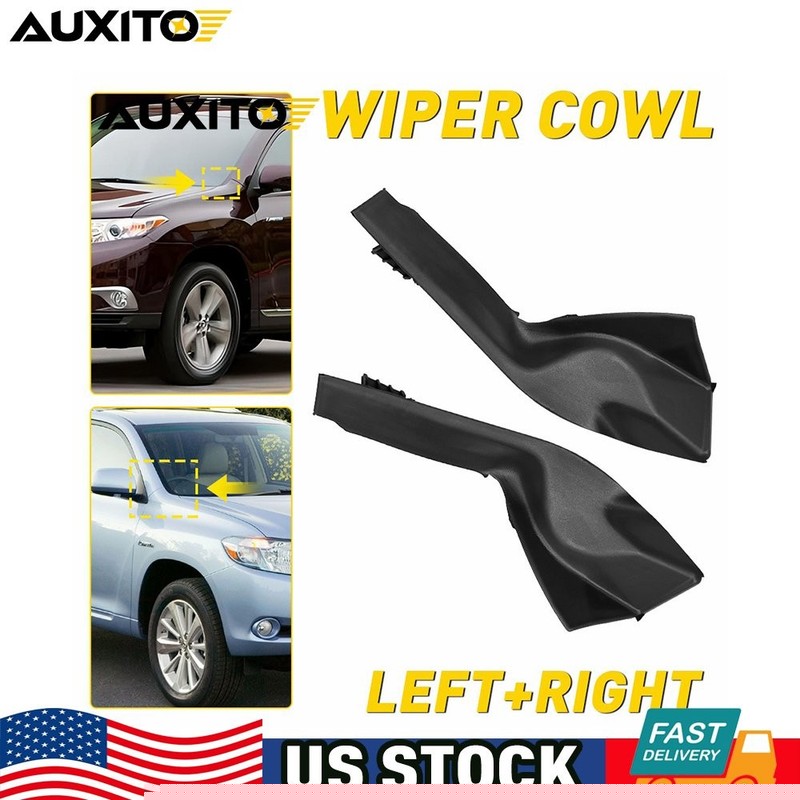 Pair Front Wiper Side Cowl Extension Cover Trim For Toyota Highlander 2008-2013