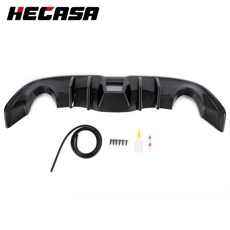 For Nissan 370Z 09-20 Rear Bumper Diffuser Lip Racing Spoiler 4 Fins Carbon Look