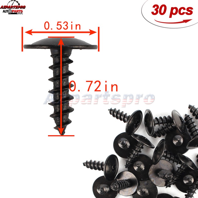 30 Splash Shield Screws N90974701 For Audi VW Fender Liner, Bumper, Under Cover