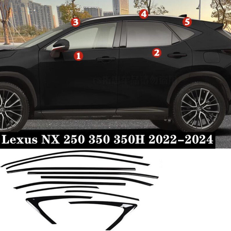 Black Steel Window Sill Molding Strip Tirm For 22-25 Lexus NX 250 350 350H 450H