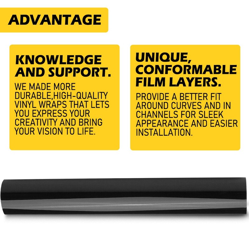 Gloss Black Car Vinyl Wrap Sticker Film Decal Bubble Free 30cm Easy to install gallery