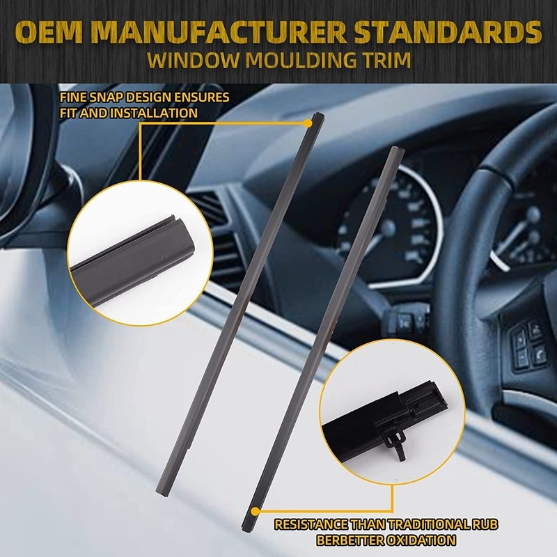 Set of 4 Black Window Weatherstrip Moulding Trim Seals for Honda Civic 2016-2021 gallery