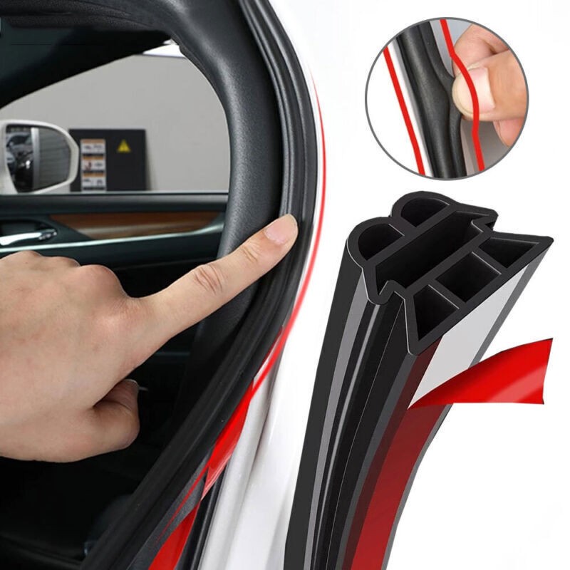 5M Car Door Weatherstrip Rubber Seal Strip 3-Layer Waterproof Noise Insulation