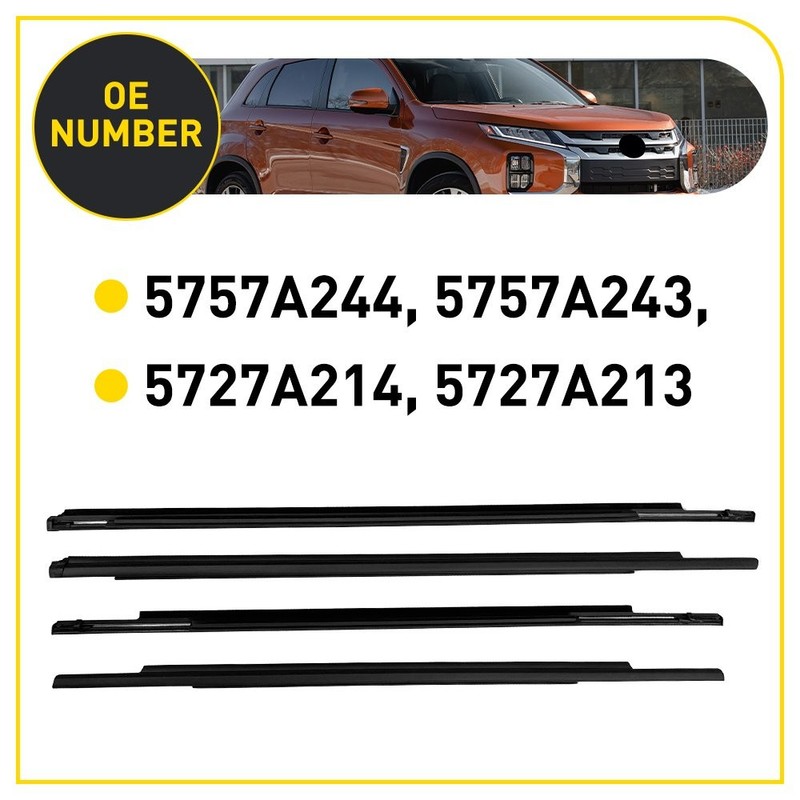 4x Door Window Weatherstrip Seal Belt For 2011-2023 Mitsubishi Outlander Sport gallery