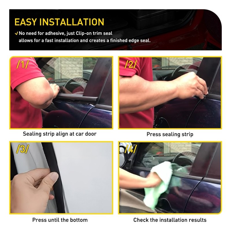 4x Door Window Weatherstrip Seal Belt For 2011-2023 Mitsubishi Outlander Sport gallery