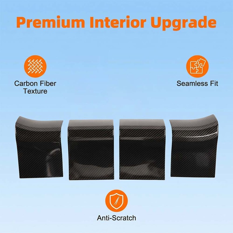 Interior Door Handle Panel Cover Top Trim Bezel For Ford F150 2015+Carbon Fiber gallery