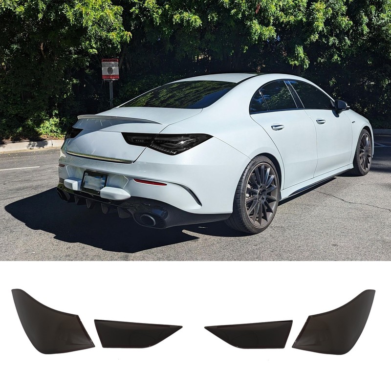 Smoked Tail Lights Cover Blackout OVERLAY Lens Fits Mercedes AMG CLA45 2020-2025