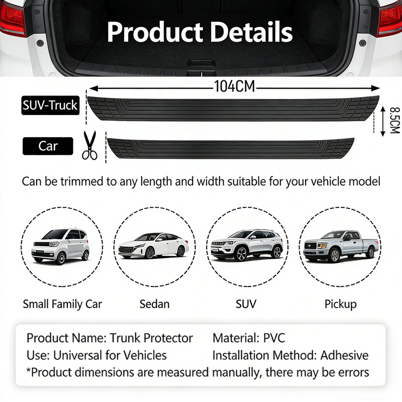 41x3.4inch Customized For Kia Rear Bumper Protector Anti-Scratch Trimmable Guard gallery