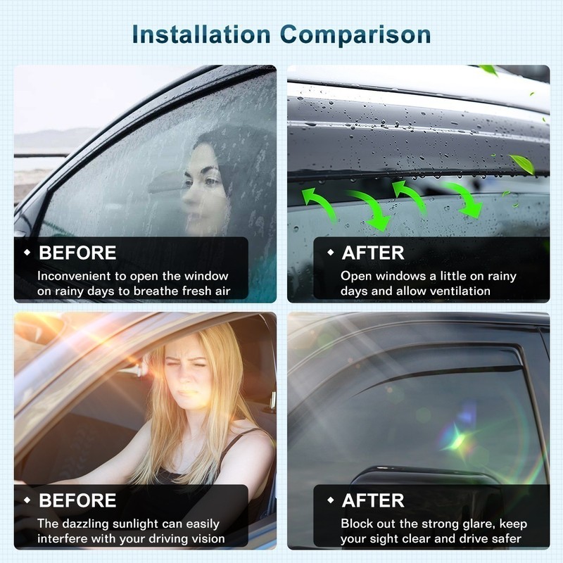 Wind Deflector For 2017-2022 Honda CRV 2017-2022 6pcs JDM New Tape-on 6x gallery