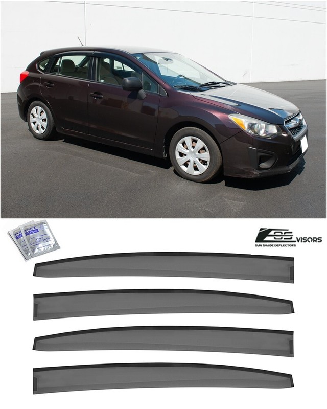 For 12-16 Subaru Impreza Hatchback EOS Visors JDM Tape-On Side Window Rain Guard