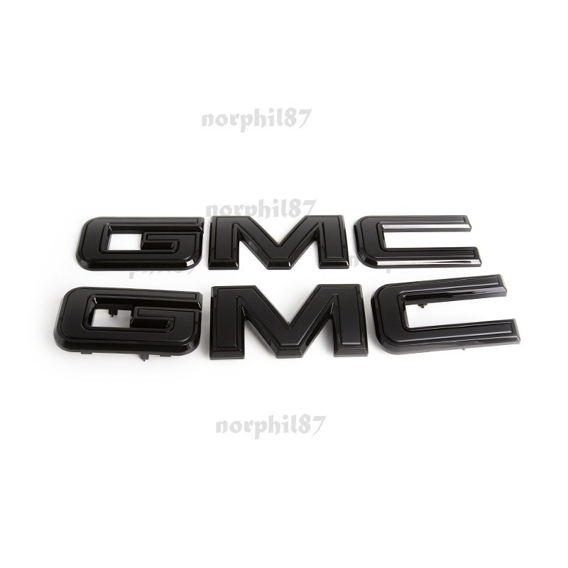 NEW Front & Rear Emblem Black kit For 2019 - 2025 GMC Sierra 1500 2500HD 3500HD gallery