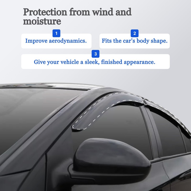 Tape-on Window Visors Rain Guards Fit Mitsubishi Delica 1986-99 Wind Deflectors gallery