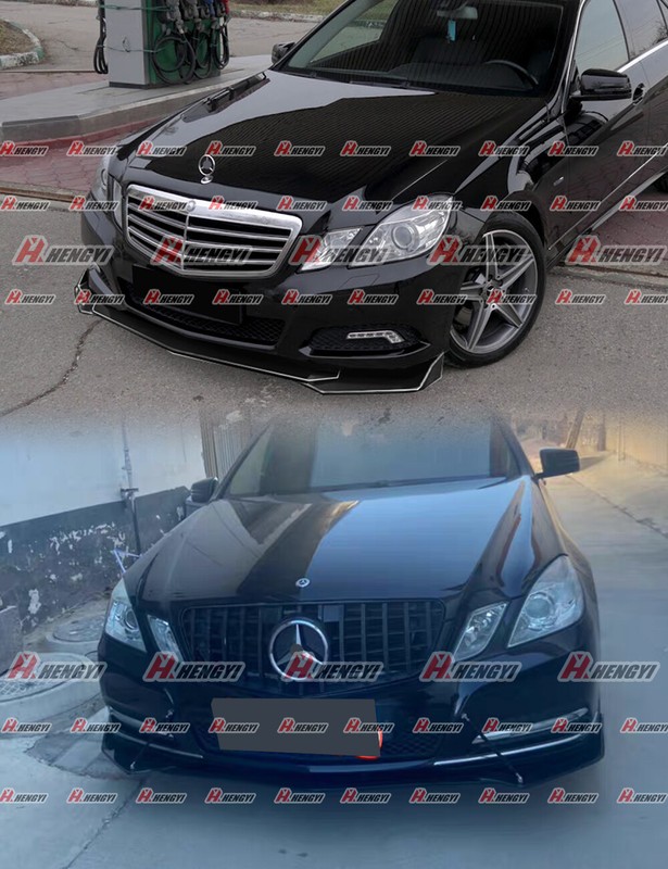 For W212 Mercedes Benz E Class E350 E550 For Front Splitter Spoiler Kit Black gallery