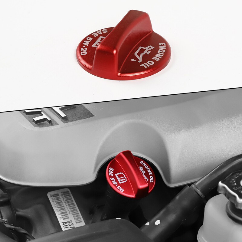 Aluminium Alloy Cnc Engine Oil Cap Cover Trim For Dodge Challenger Charger Red