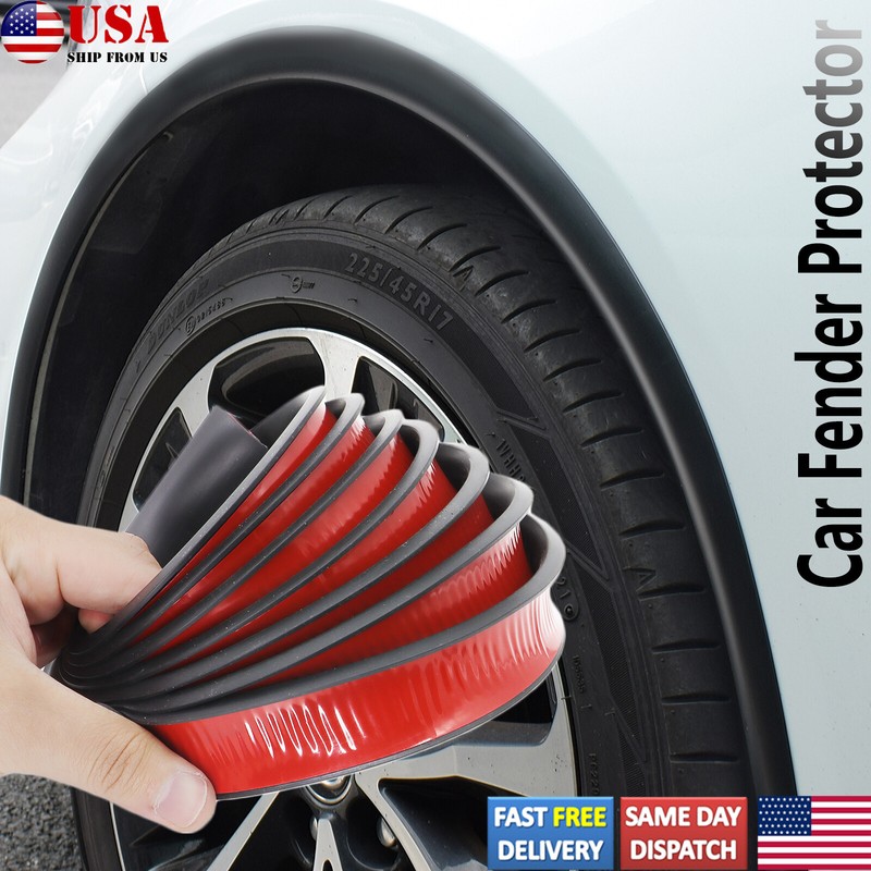 10FT Car Mud Flaps Fender Flare Wheel Eyebrow Arches Protector Lip Trim Moulding gallery