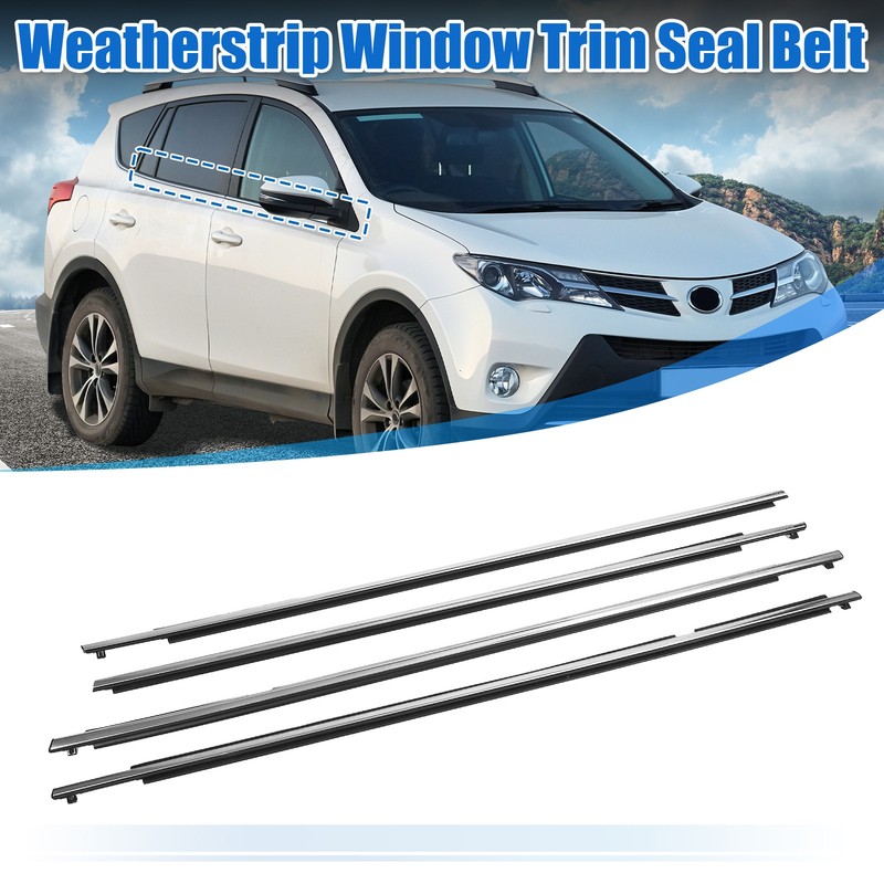 4pcs Weatherstrip Window Trim Seal Belt Window Seal Belt for Toyota Rav4 13-18