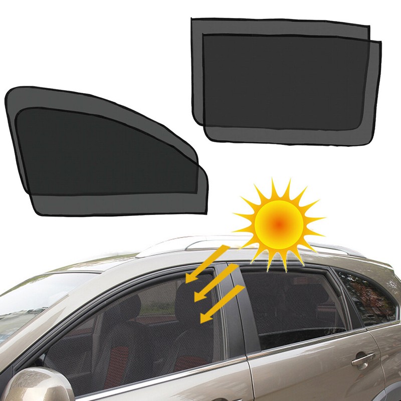 4x Car Side Front Rear Window Sun Shade Cover Mesh Shield UV Protection Magnetic gallery