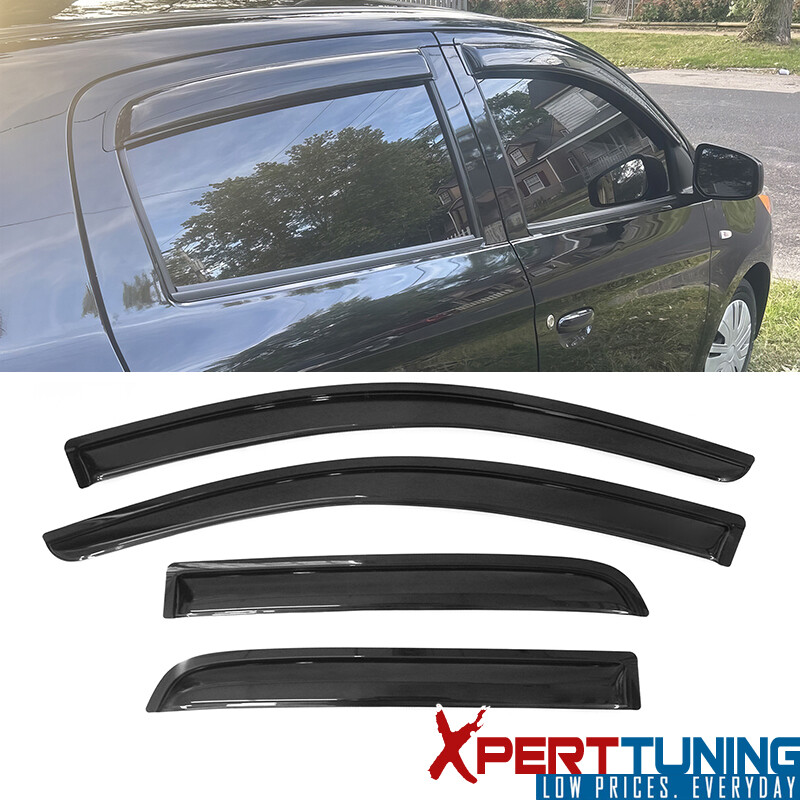 Fits 14-23 Mitsubishi Mirage Hatchback Window Visors Vent Rain Guard Acrylic