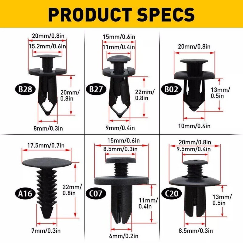 190x Bumper Clips Rivet FENDER TRIM Car Auto Push Pin FASTENER PANEL Retainer gallery