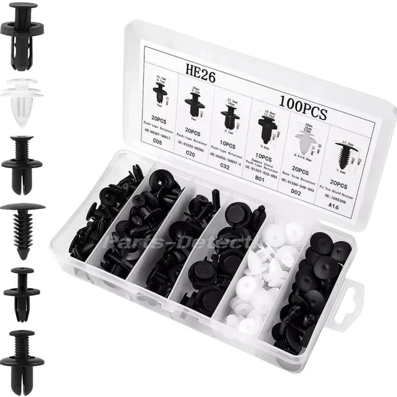 100X✅Bumper Fastener Clips Auto Car Hole Plastic Rivets Retainer✅Fender Push Pin gallery