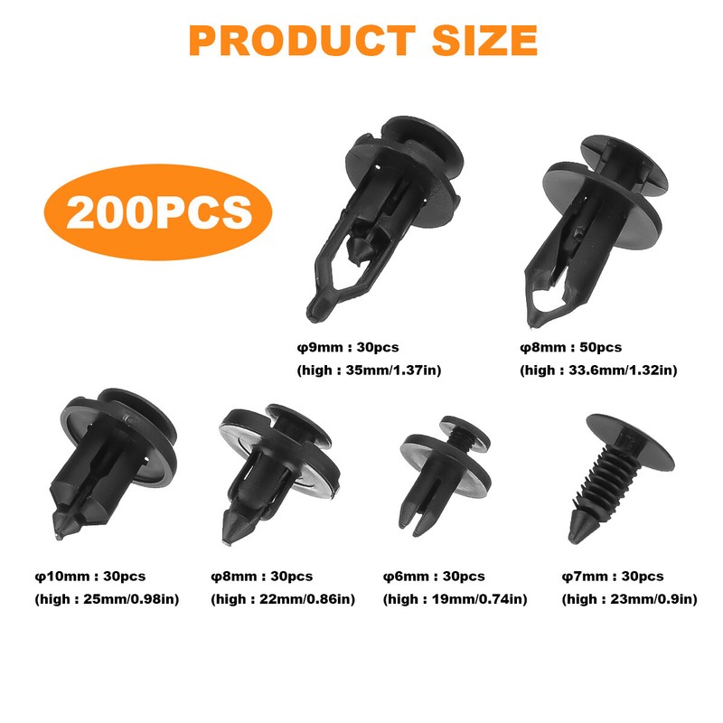 For Toyota 200Pcs Bumper Clips Retainer Auto Car Rivets Fastener Fender Push gallery