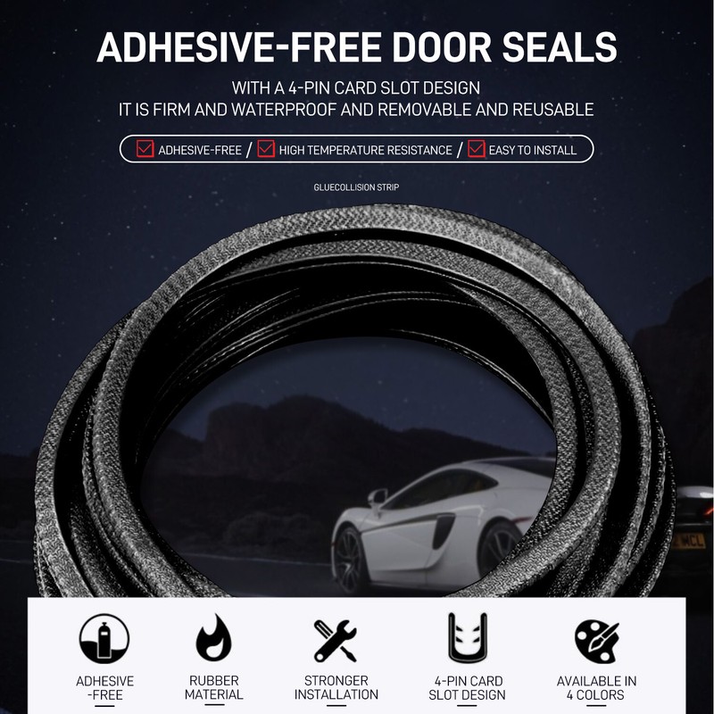 10M U Shape Self Adhesive Weather Stripping Automotive Rubber Weatherstrip Seal gallery