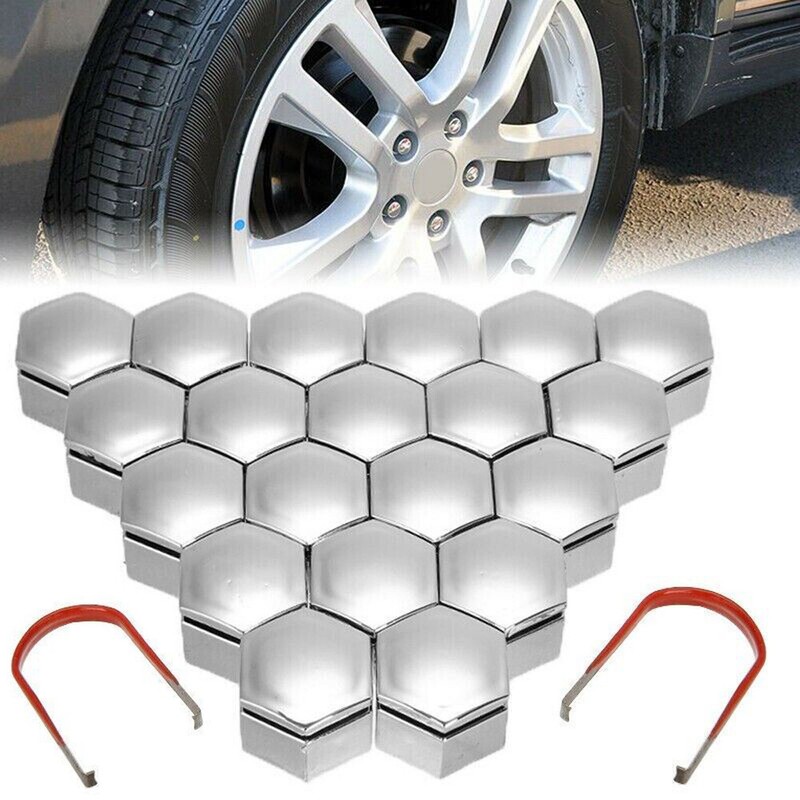 Silver Car Chrome Caps Cover Car Wheel Bolts Nuts Universal For Auto Accessories gallery