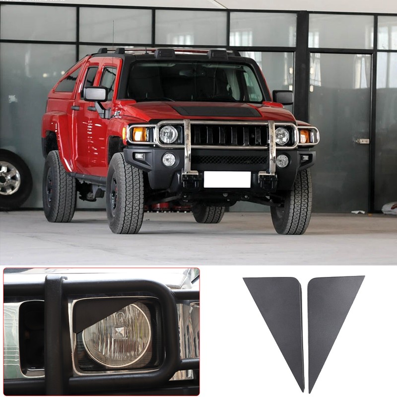 2PCS Car Front Headlight angle Panel Trim Accessories For Hummer H3 2005-09 2PCS