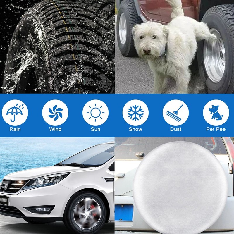 4Pcs Wheel Tire Covers 30-32'' Tire Protector Cover Set for Trailer Car Truck RV gallery