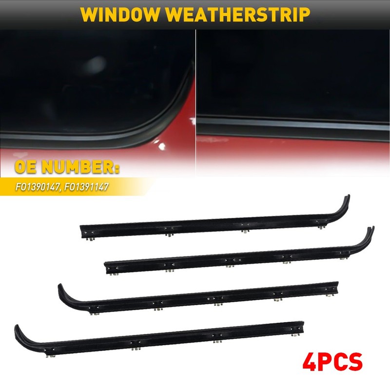For 1987-1997 Ford F150 F250 F350 Door Window Seal Belt Weatherstrip Kit 4X