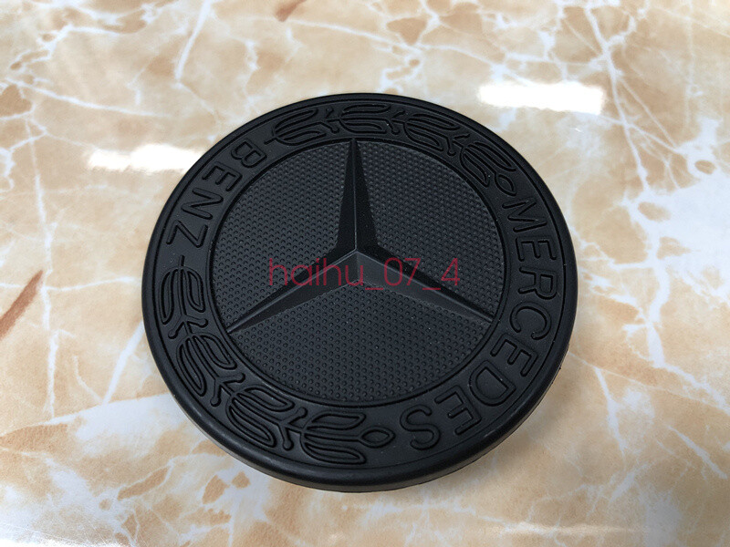 Front Hood Emblem AMG Matte Black Flat Laurel Wreath Badge Mercedes 0008171701
