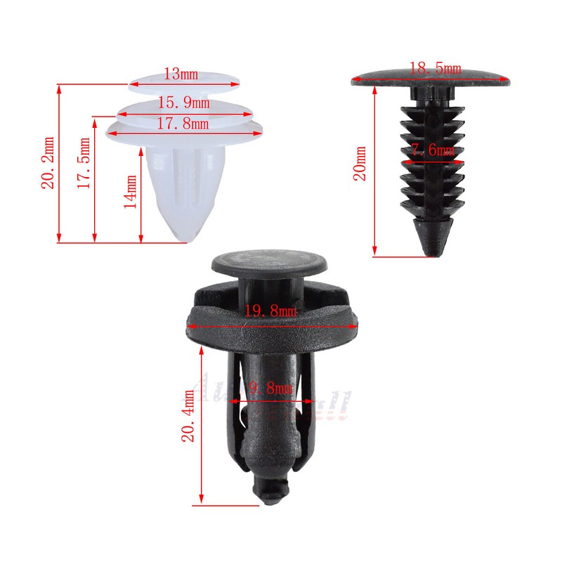100 for GM 1595864 1605396 Clips Fender Line Bumper Push Retainer Fastener +Tool gallery