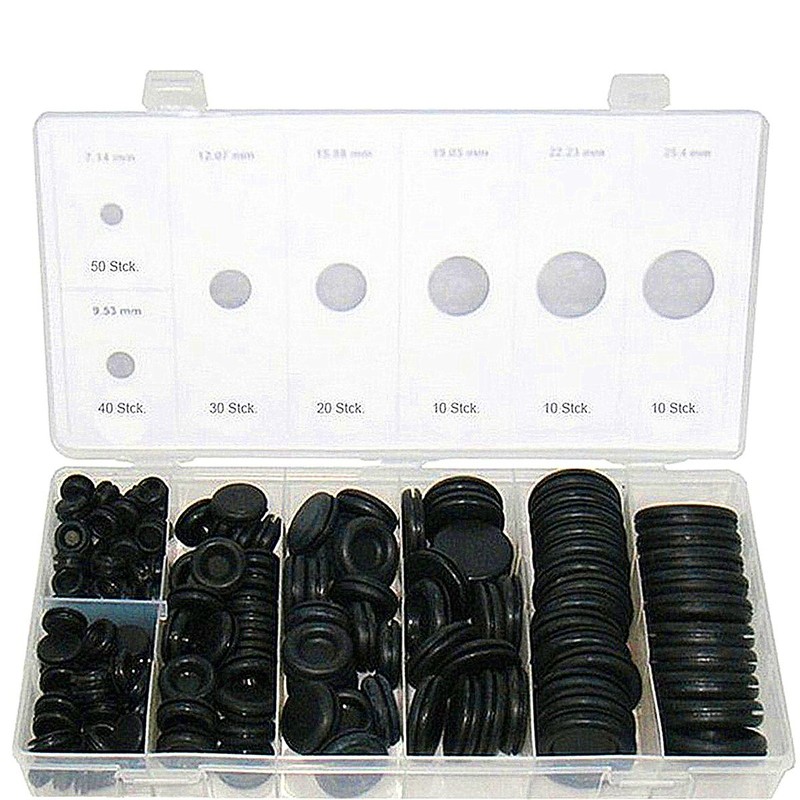 Rubber Car 170Pcs 7 Size Grommet Firewall Hole Plug Set Electrical Wire Gasket