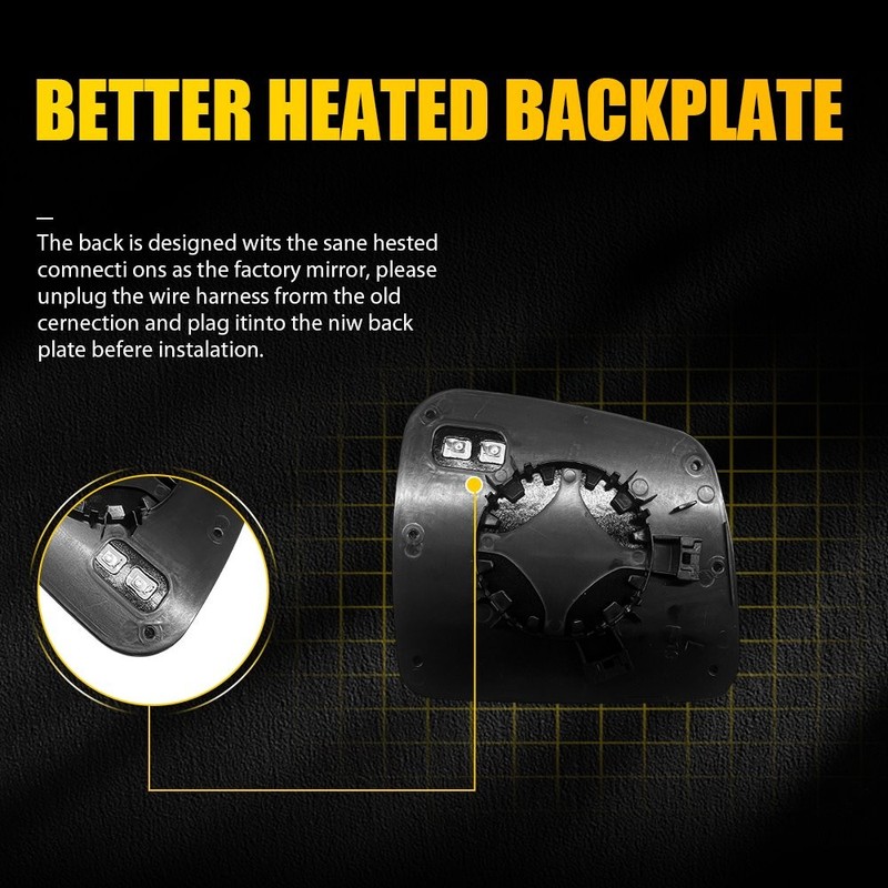 Heated Side Mirror Glass with Blind Spot For 2011-22 Jeep Dodge Left Right 2-10X gallery