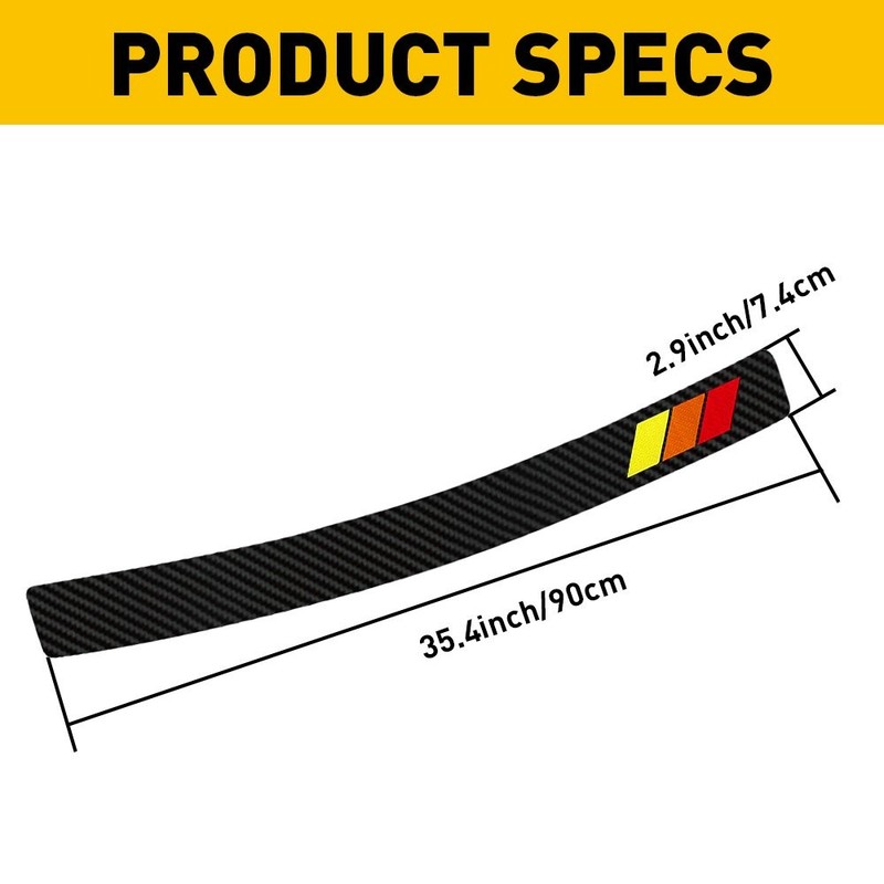 Car Rear Bumper Carbon Fiber Vinyl Wrap Thin Sticker Guard Protector For Toyota gallery