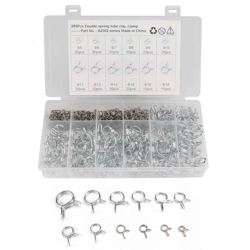 Car Fuel Line Hose Spring Wire Tube Clips Water Pipe Hose Clamps Assortment Kit