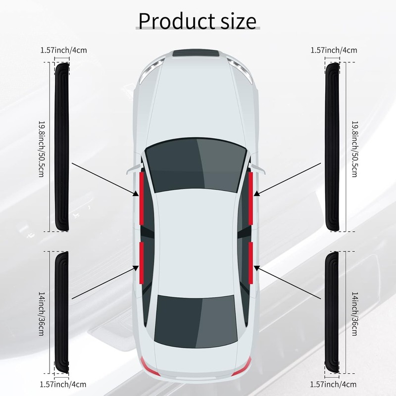 4pcs Rubber For Volkswagen Car Door Scuff Sill Cover Panel Step Protector Black gallery