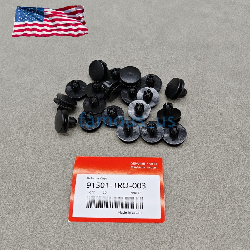 OEM! 20Pcs Fender Push Type Retainer Clips For Honda Acura 91501-TR0-003 US!!
