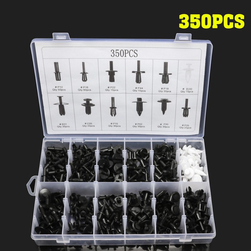 350x Push Pin Rivet Fastener Moulding Clip For Car Body Fender Bumper Door Trim