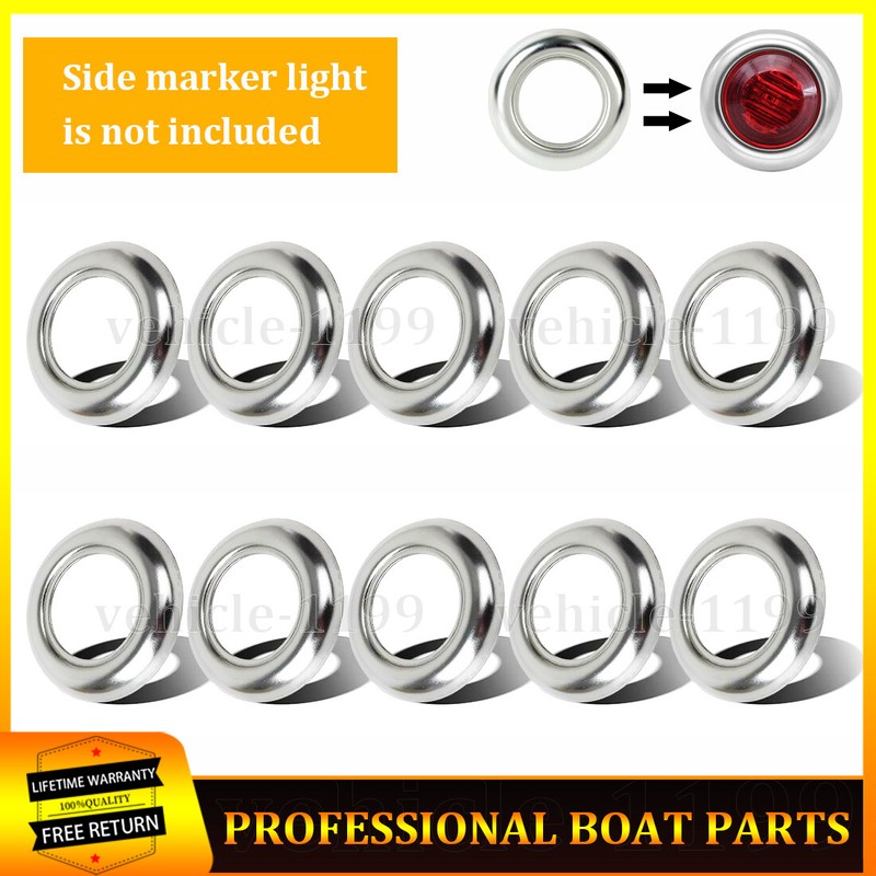 20 Pcs Round Stainless Base For Truck Trailer 3/4″ LED Side Marker Lights